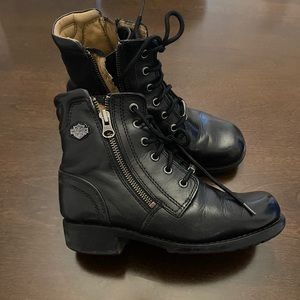 Vintage Harley Davidson Riding Boots, Lace Up  and Zip Up Ankle